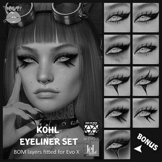 Second Life Marketplace [POUT!] Kohl Eyeliner Set DEMO *Wear to